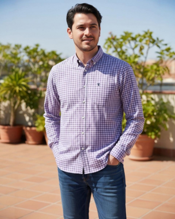 Camisa básica oxford cuadros