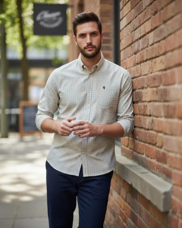 Camisa básica oxford cuadros