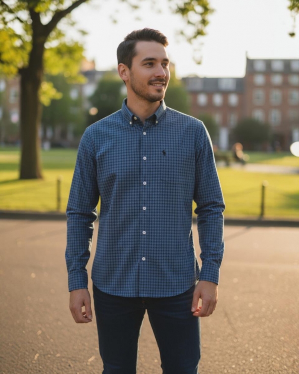 Camisa básica oxford cuadros