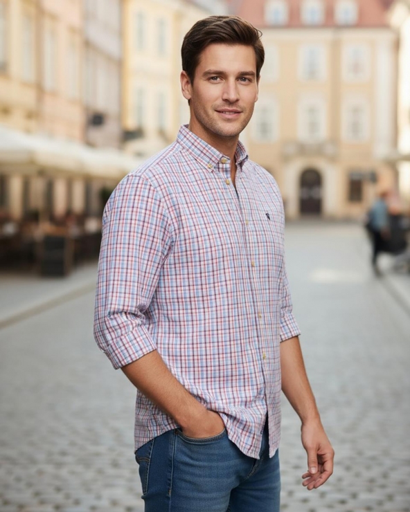 Camisa básica viyela cuadros