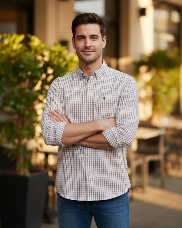 Camisa básica viyela cuadros