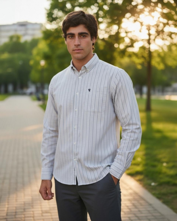 Camisa básica oxford rayas