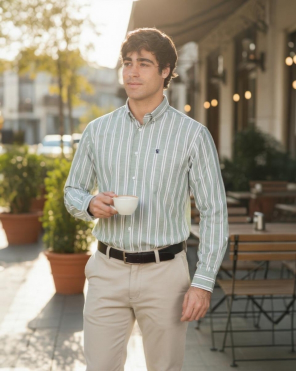 Camisa básica oxford rayas